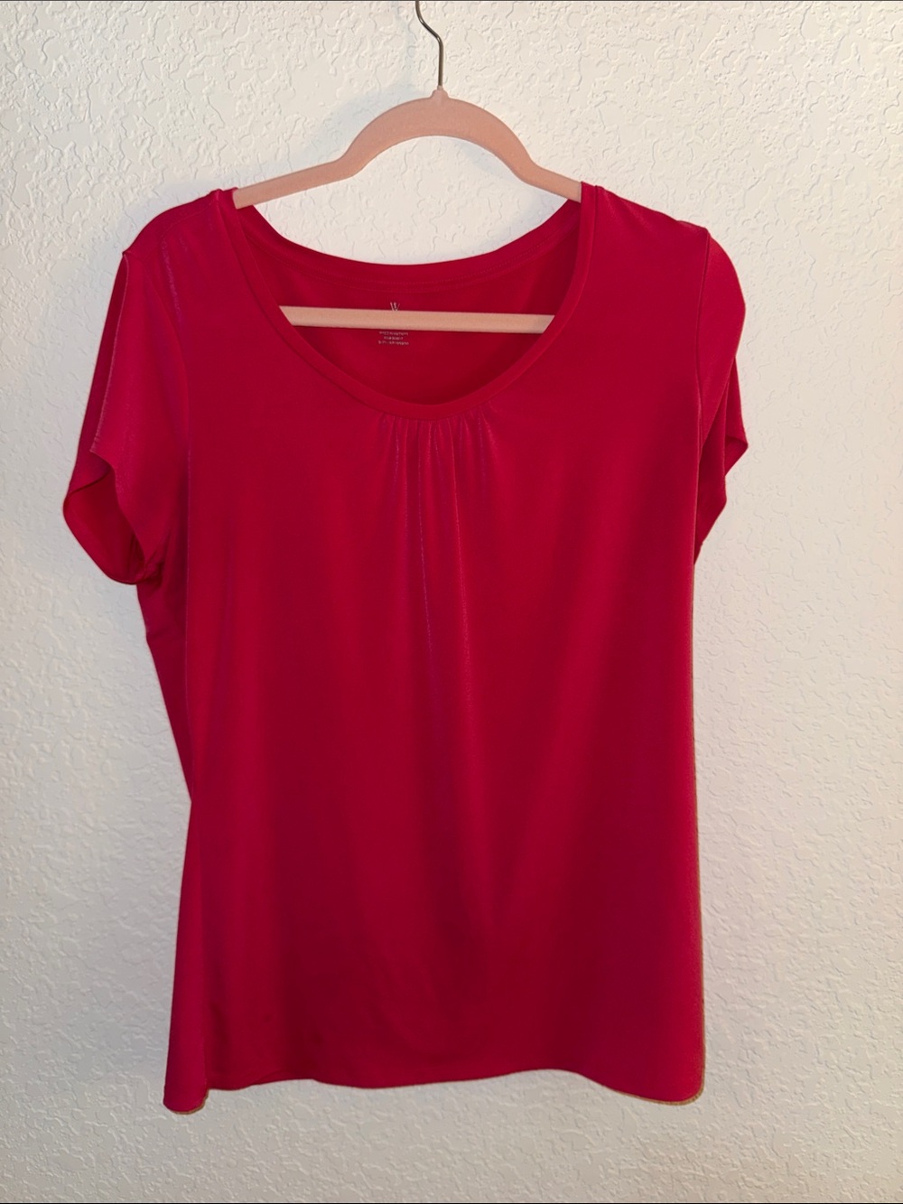 Worthington Scoop Neck Short Sleeve Top - Red